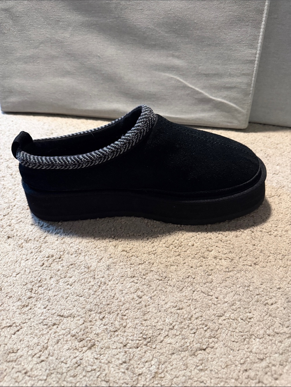 Koolaburra Black Platform Slip-On Cozy Suede Slippers - Picture 5 of 9